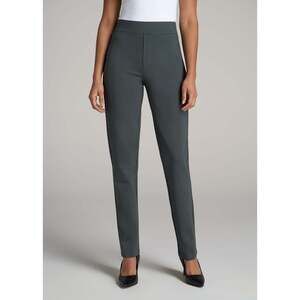 American Tall Pull-on Slim Dress Pants for Tall Women in Soft Green Size 12